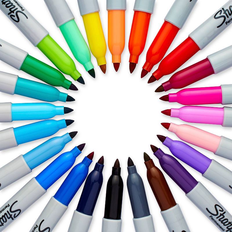 slide 6 of 7, Sharpie 25pk Permanent Markers Fine Tip Multicolored, 25 ct