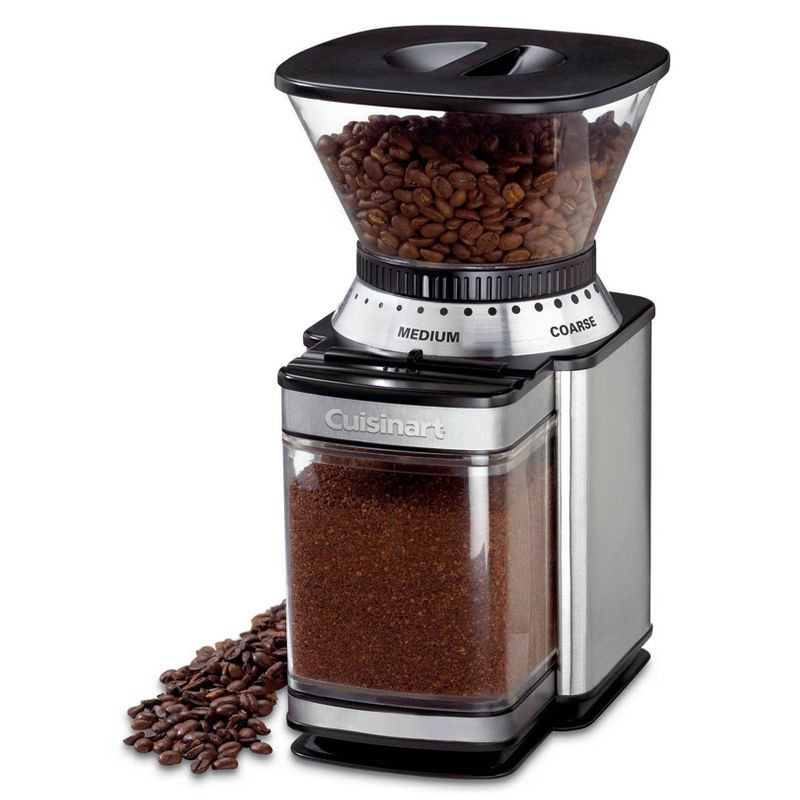 slide 3 of 6, Cuisinart Automatic Burr Mill - Stainless Steel - DBM-8P1: 18 Settings, Electric Coffee Grinder, 32 Cup Capacity, Safety Interlock, 1 ct