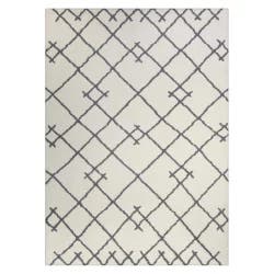 2'6"x3'10" Kenya Fleece Geometric Design Tufted Accent Rug Cream - Project 62