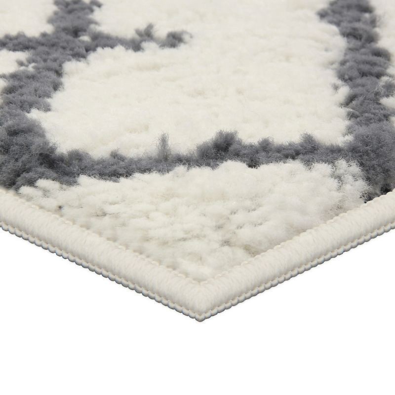 slide 2 of 3, 2'x7' Washable Kenya Fleece Geometric Design Tufted Runner Rug Cream - Threshold™: Modern Indoor Area Carpet, 1 ct