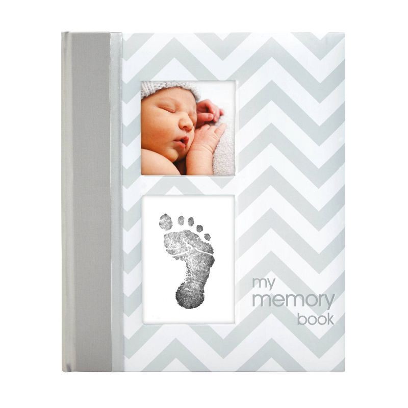 slide 1 of 1, Pearhead Chevron Baby Memory Book - Gray, 1 ct