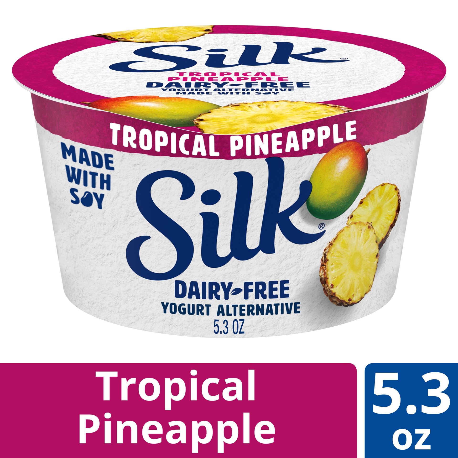 slide 1 of 9, Silk Tropical Pineapple Soy Milk Yogurt Alternative, 5.3 oz