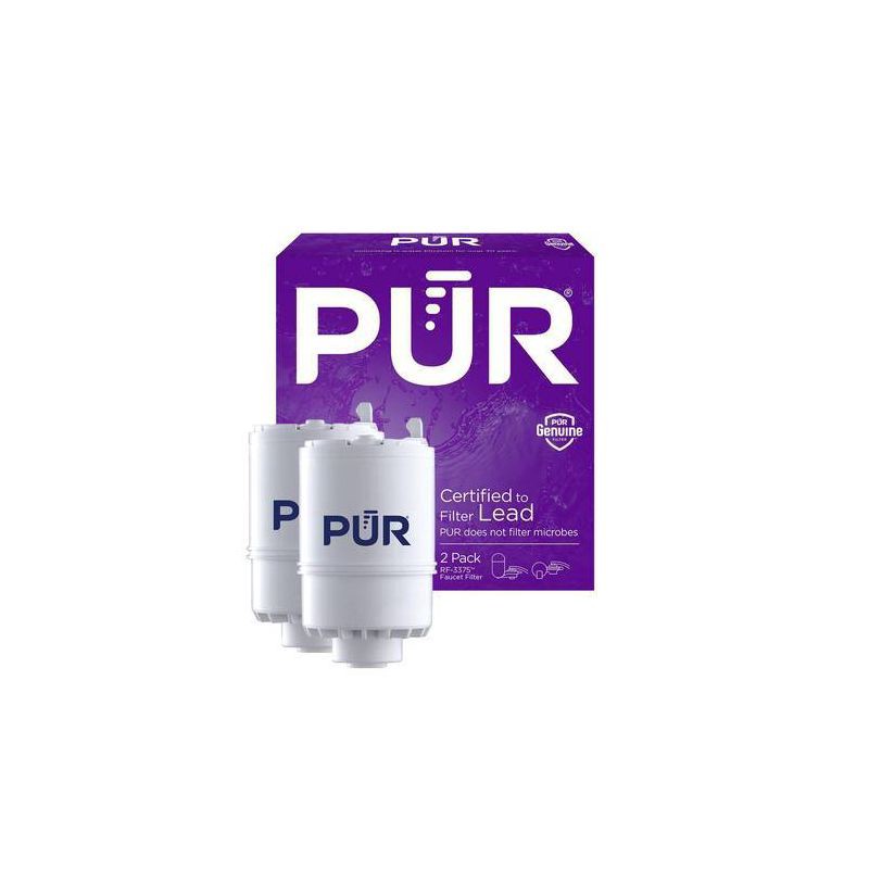 slide 1 of 10, PUR Filtration Faucet Mount Water Filter Replacement - 2pk: Reduces Odors, Filters Pesticides, Mercury, Lead, White, 30-Day Warranty, 2 ct