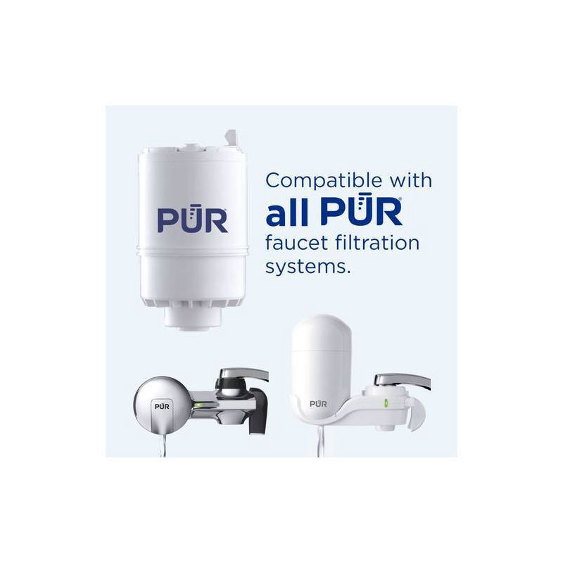 slide 4 of 10, PUR Filtration Faucet Mount Water Filter Replacement - 2pk: Reduces Odors, Filters Pesticides, Mercury, Lead, White, 30-Day Warranty, 2 ct