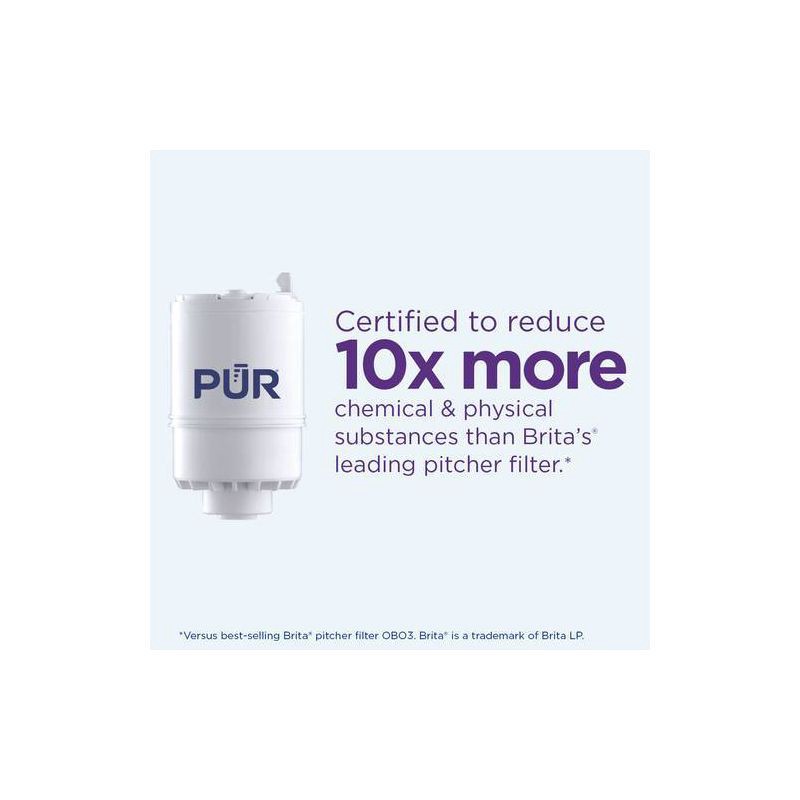 slide 5 of 10, PUR Filtration Faucet Mount Water Filter Replacement - 2pk: Reduces Odors, Filters Pesticides, Mercury, Lead, White, 30-Day Warranty, 2 ct