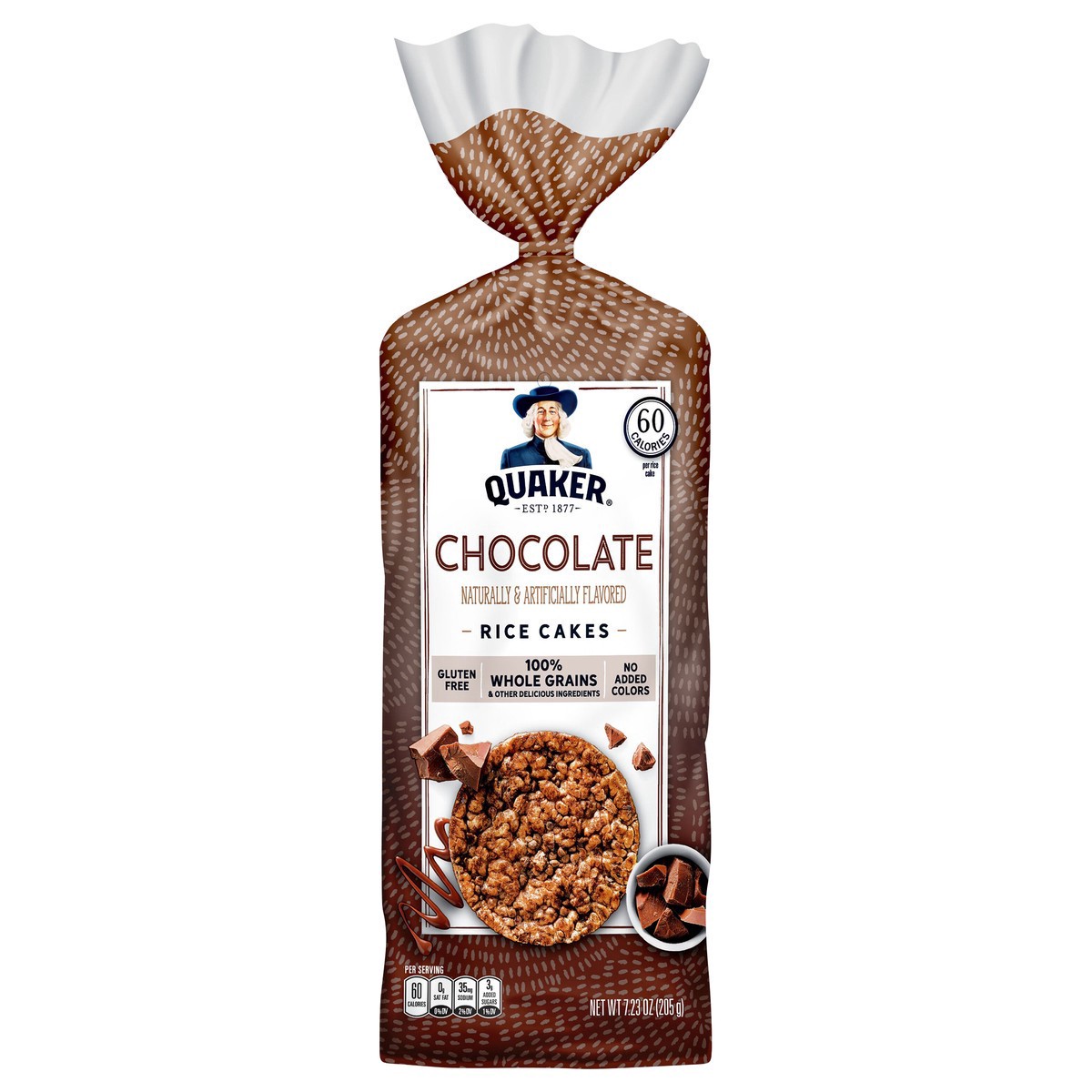 slide 3 of 4, Quaker Chocolate Crunch Large Rice Cakes, 7.23 oz