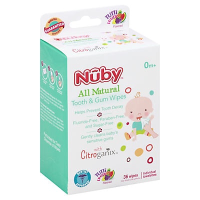 slide 1 of 1, Nuby Tooth And Gum Wipes, 36 ct