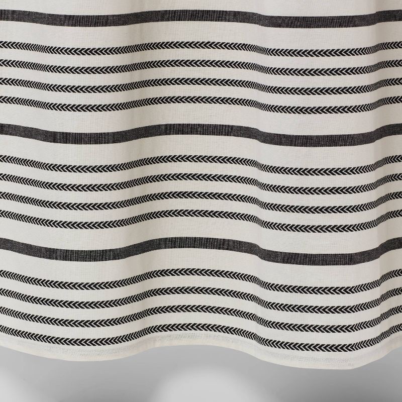 slide 4 of 5, Striped Shower Curtain Black/White - Threshold™, 1 ct