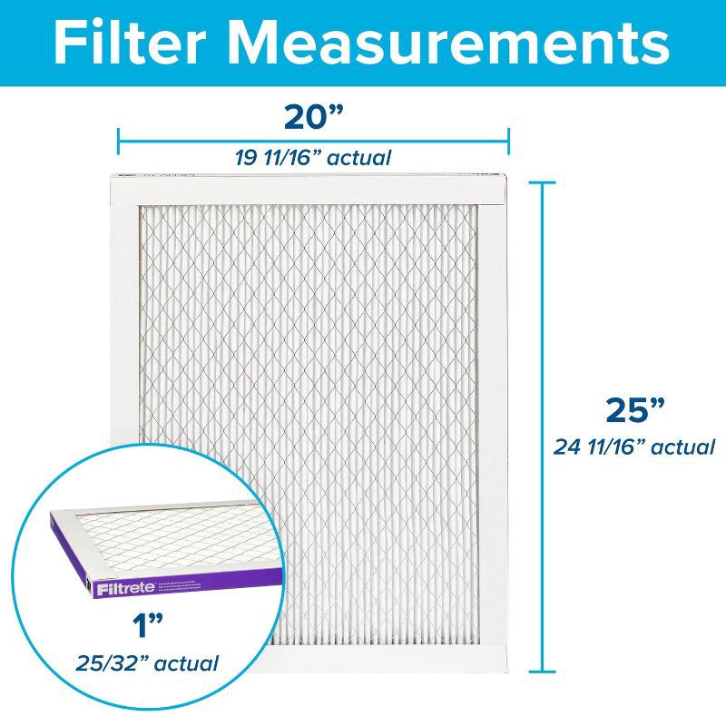 slide 3 of 11, Filtrete 20x25x1 2pk Allergen Bacteria and Virus Air Filter 1500 MPR, 2 ct