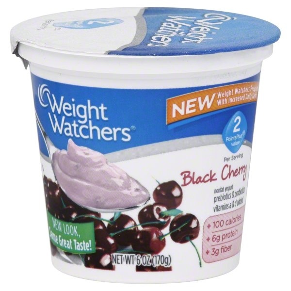 slide 1 of 3, Weight Watchers Yogurt, Nonfat, Black Cherry, 6 oz