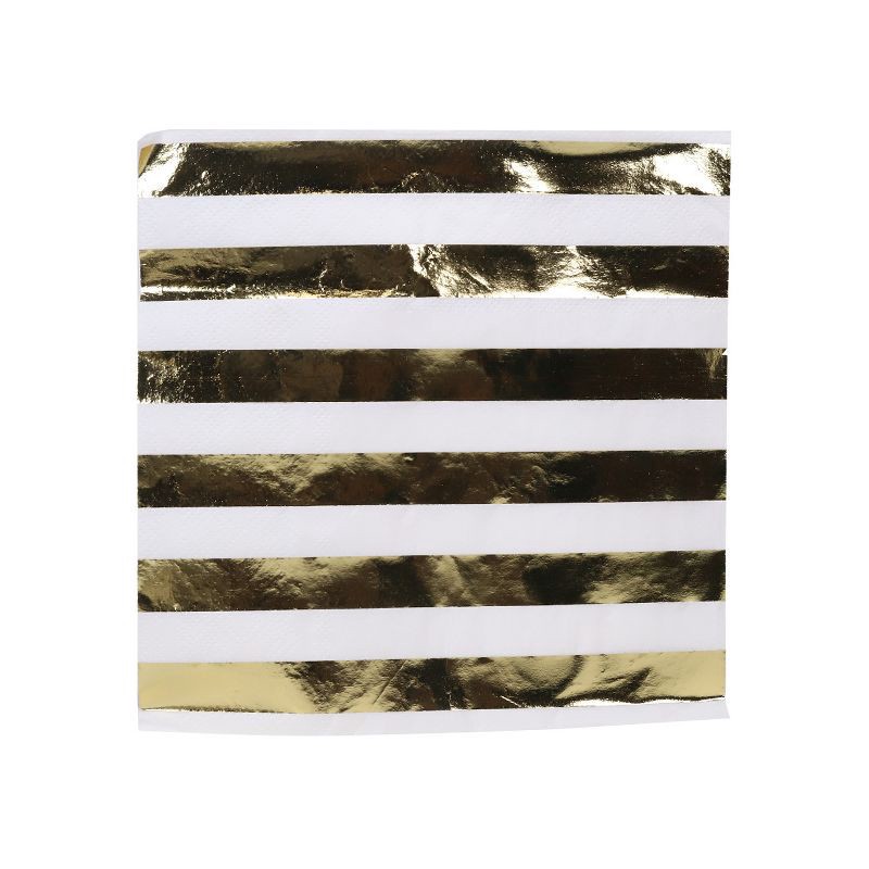 slide 1 of 2, 30ct Striped Lunch Napkin Gold - Spritz™, 30 ct