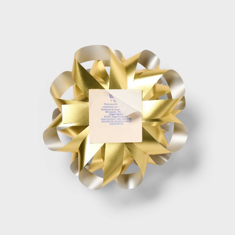 slide 3 of 4, Glitter Gift Bow Gold - Spritz™, 1 ct