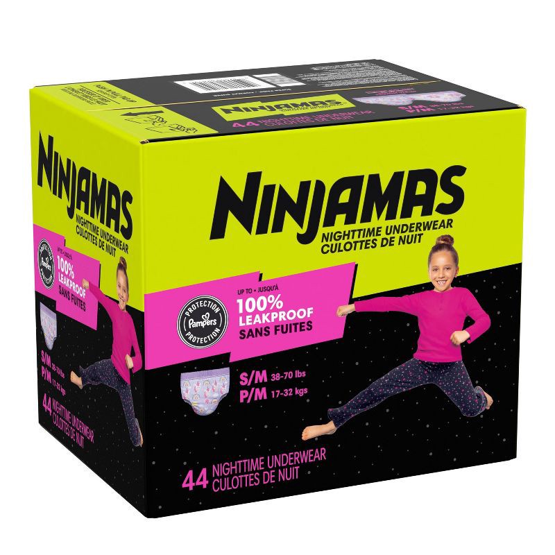 slide 13 of 15, Pampers Ninjamas Nighttime Bedwetting Underwear Girl' - Size S/M - 44ct, 44 ct