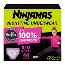 Pampers Ninjamas Nighttime Bedwetting Underwear Girl' - Size S/M - 44ct