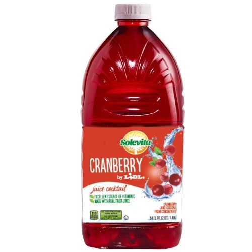 slide 1 of 1, Solevita cranberry juice cocktail, 64 fl oz