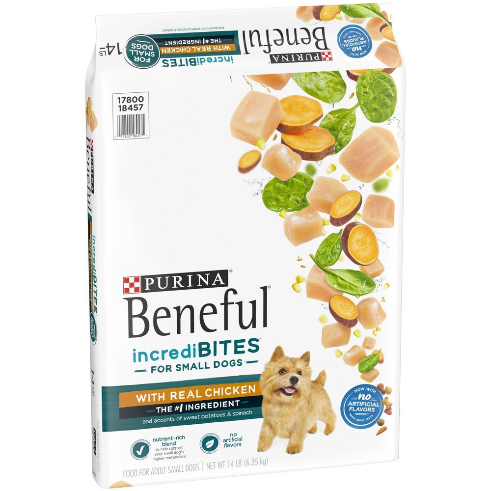 slide 3 of 5, Purina Beneful IncrediBites with Real Chicken Small Dog Adult Dry Dog Food - 14lbs, 14 lb