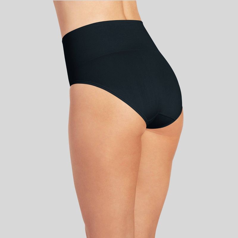 slide 2 of 3, Jockey Generation™ Women's Tummy Smoothing Mid-Waist Briefs - Black L: High Rise, Seamless, Microfiber, Pull-On, Solid Pattern, 1 ct
