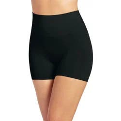 Jockey Generation™ Women's Tummy Smoothing Mid-Waist Boyshorts - Black L: Nylon Spandex Knit Shapewear