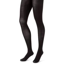 Hanes Premium Women's 2pk Opaque Tights - Black M: High Waisted, Control Top, Seamless Toe, Nylon Spandex Blend