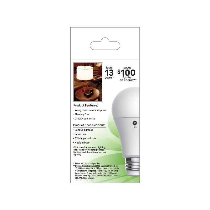 slide 3 of 3, GE Household Lighting GE Soft White LED 3-Way A19 Light Bulb, 1 ct