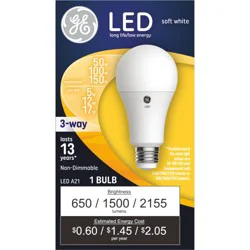 GE Household Lighting GE Soft White LED 3-Way A21 Light Bulb
