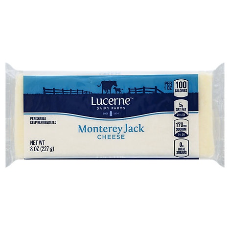 slide 1 of 1, Lucerne Cheese Monterey Jack, 8 oz