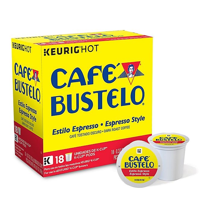 slide 2 of 6, Café Bustelo Espresso Roast Coffee K-Cup Pods, 0.37 Oz, Box Of 18 Pods, 18 ct