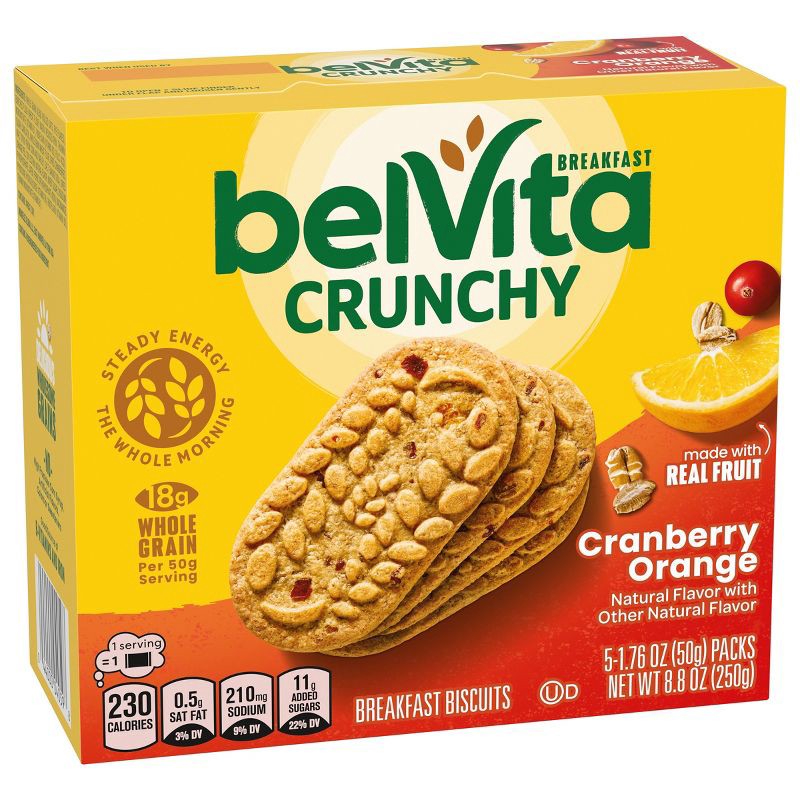 slide 8 of 16, belVita Cranberry Orange Breakfast Biscuits - 5 Packs, 5 ct