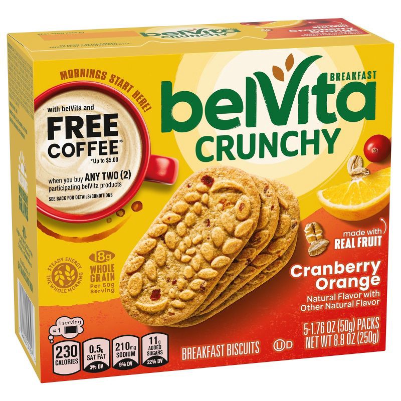slide 9 of 19, BelVita Cranberry Orange Breakfast Biscuits - 8.8oz/5pk, 5 ct; 8.8 oz