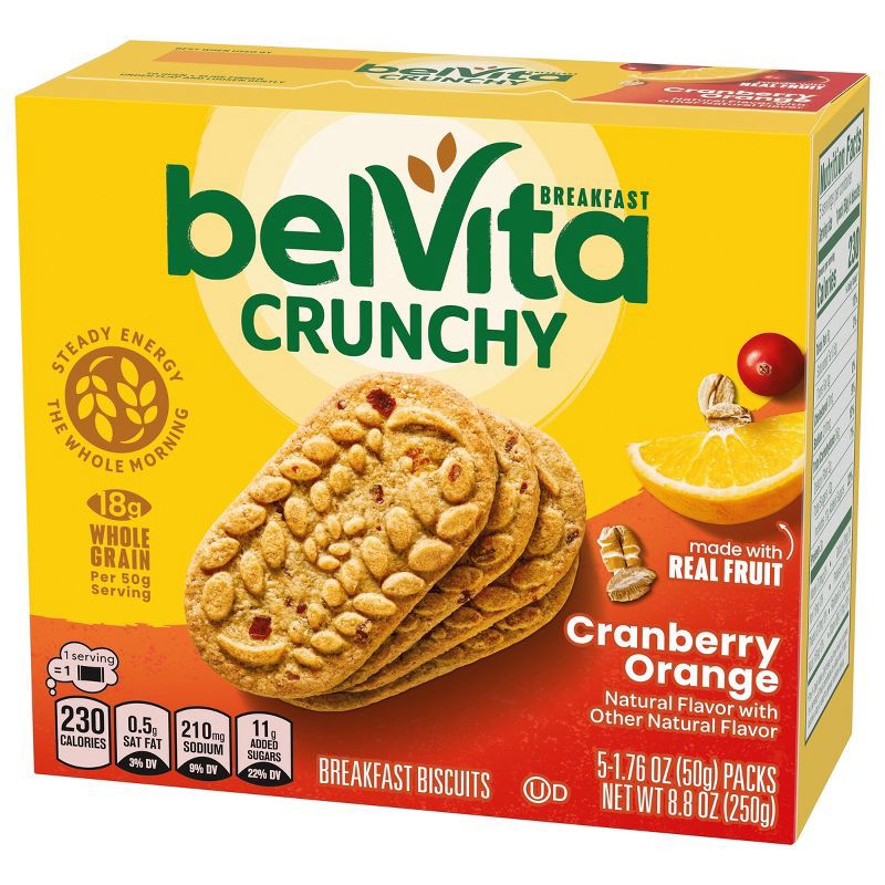 slide 9 of 16, belVita Cranberry Orange Breakfast Biscuits - 5 Packs, 5 ct