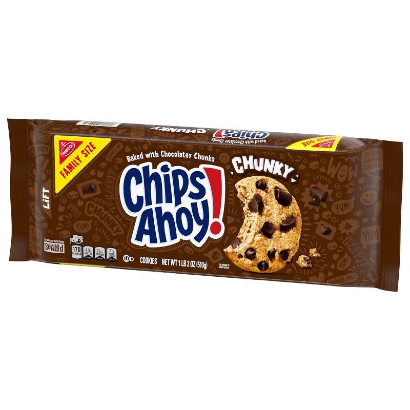 slide 9 of 14, Chips Ahoy! Chunky Fudgy Chocolate Chip Cookies Family Size - 18oz, 18 oz