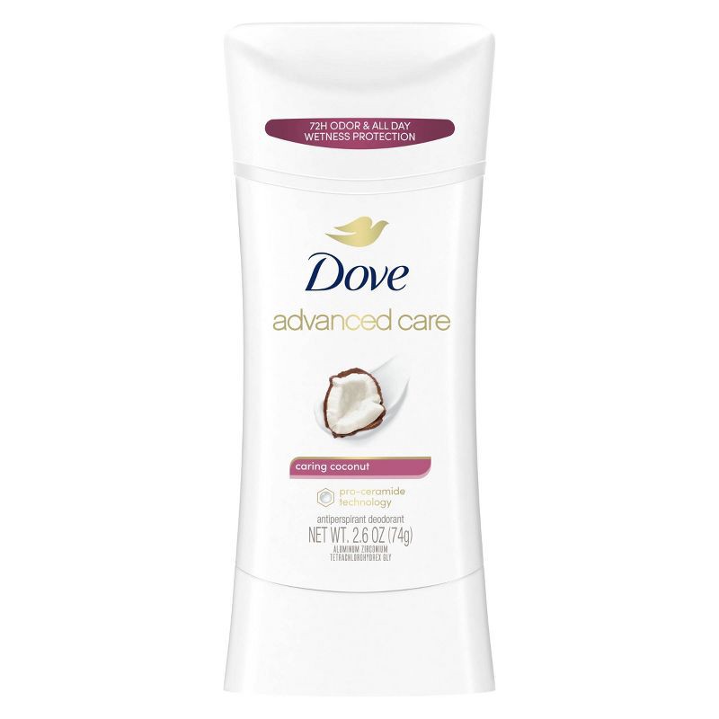 slide 2 of 12, Dove Beauty Advanced Care Caring Coconut 48-Hour Antiperspirant & Deodorant Stick - 2.6oz, 2.6 oz