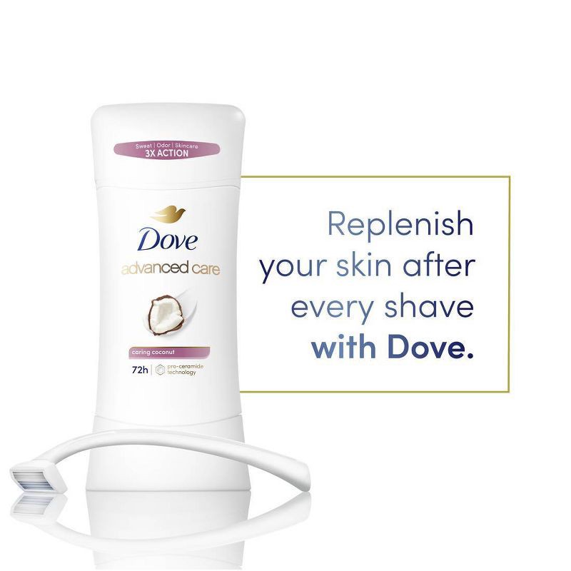 slide 3 of 9, Dove Beauty Advanced Care Caring Coconut 72-Hour Solid Antiperspirant & Deodorant Stick - 2.6oz, 2.6 oz