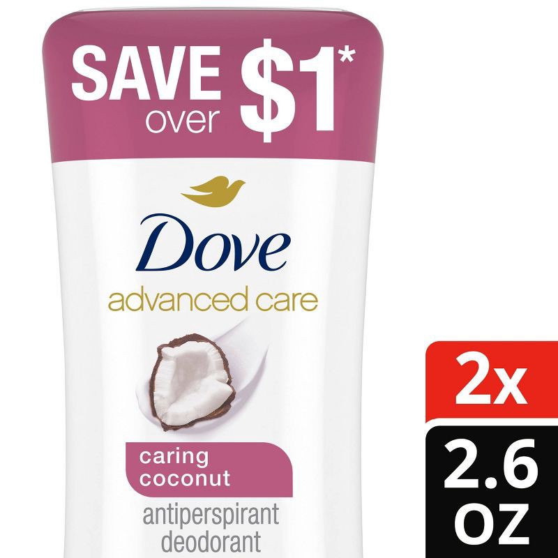 slide 1 of 12, Dove Beauty Advanced Care Caring Coconut 48-Hour Women's Antiperspirant & Deodorant, 1 ct