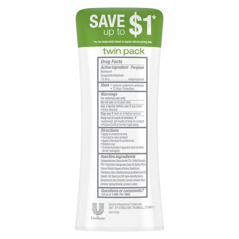 slide 2 of 9, Dove Beauty Advanced Care Cool Essentials 72-Hour Women's Antiperspirant & Deodorant - 2.6oz/2pk, 2 ct; 2.6 oz