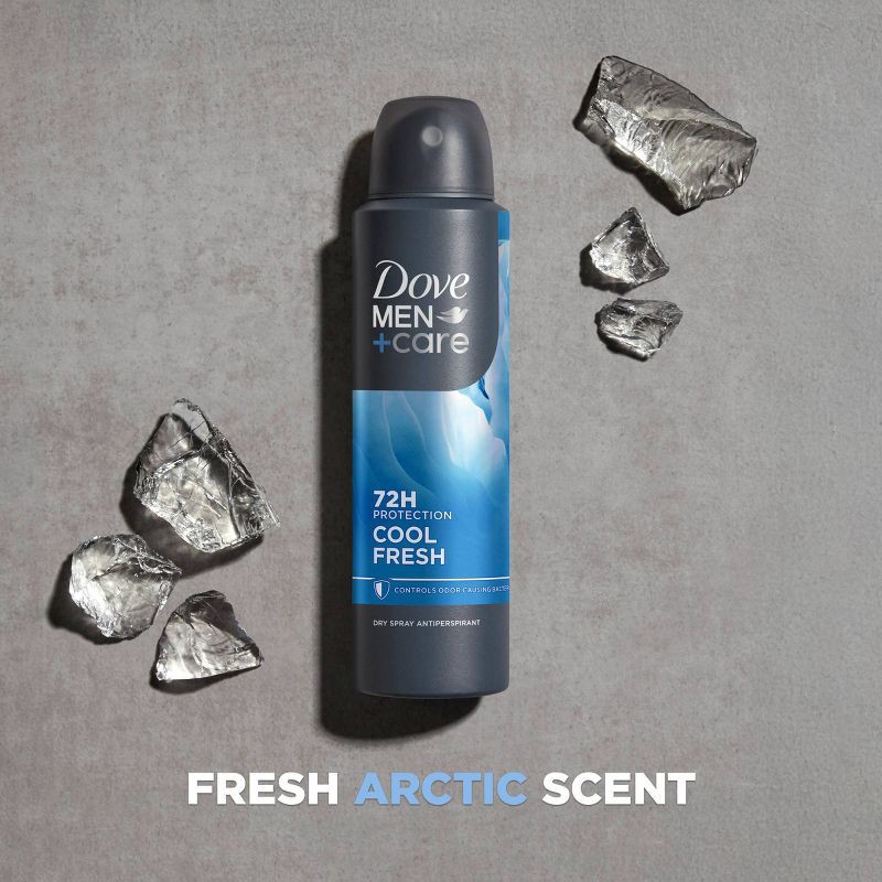 slide 5 of 8, Dove Men+Care 72-Hour Dry Spray Antiperspirant & Deodorant Cool Fresh - 3.8oz, 3.8 oz