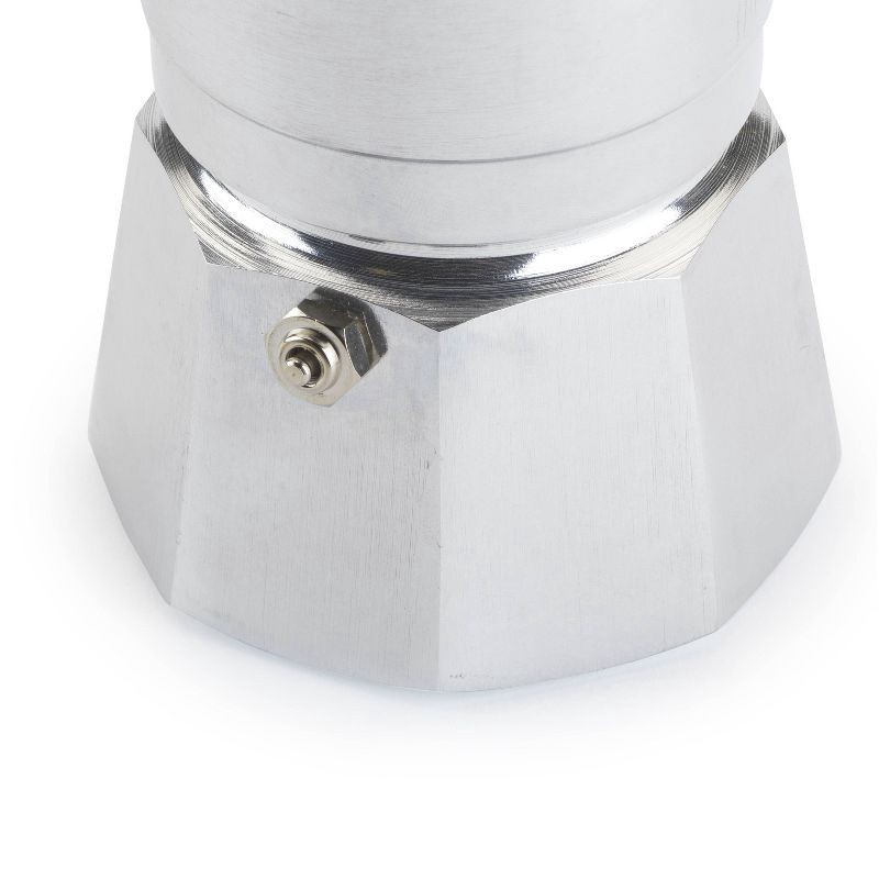 slide 5 of 6, Bialetti 3 Cup Moka Stovetop Espresso Maker - Silver: Aluminum, Manual, Hand Wash, Glossy, Ground Coffee, Mesh Filter, 1 ct