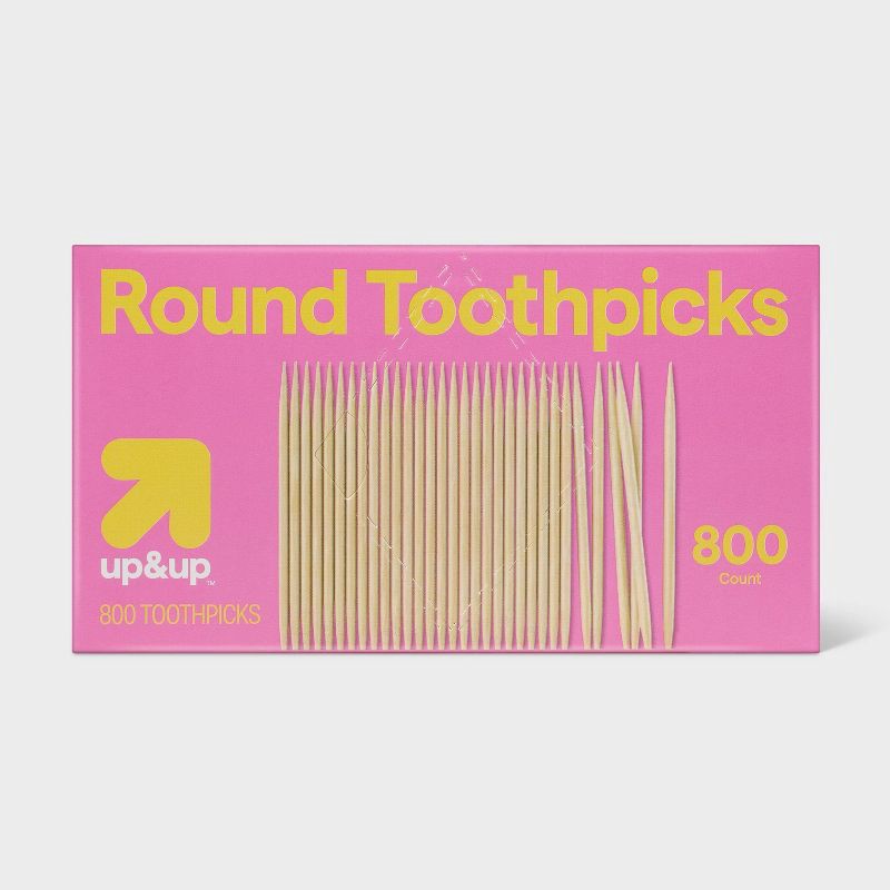 slide 1 of 3, Round Toothpicks - 800ct - up&up™, 800 ct