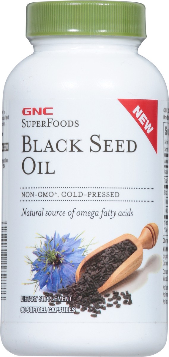 slide 5 of 14, GNC SuperFoods Softgels Capsules Cold-Pressed Black Seed Oil 90 Capsules, 90 ct