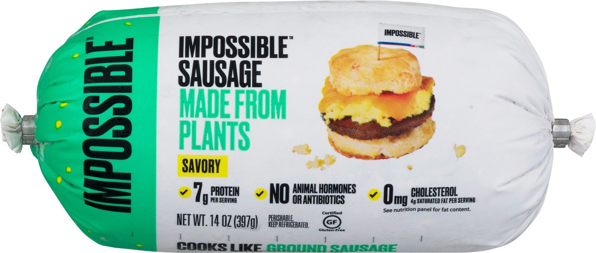 slide 6 of 9, Impossible Savory Sausage Made From Plants, 14 oz
