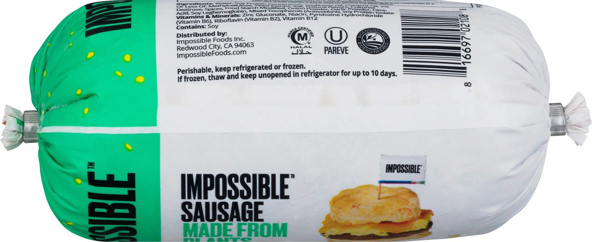slide 9 of 9, Impossible Savory Sausage Made From Plants, 14 oz