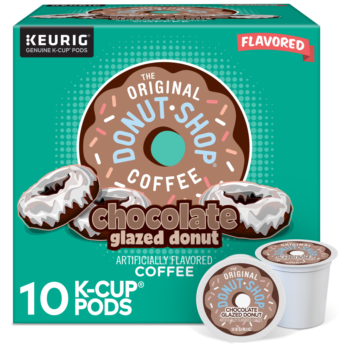 slide 1 of 29, The Original Donut Shop Coffee Chocolate Glazed Donut Keurig Single-Serve K-Cup Pods, Medium Roast Coffee- 10 ct, 10 ct