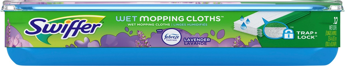 slide 4 of 6, Swiffer Wet Mopping Cloths, Lavender, 12 count, 12 ct