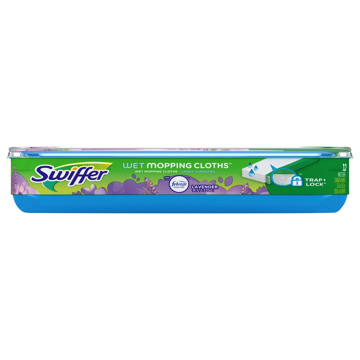 slide 1 of 6, Swiffer Wet Mopping Cloths, Lavender, 12 count, 12 ct