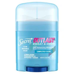 Secret Outlast Xtend Completely Clean Mini Invisible Solid Antiperspirant: Paraben-Free Travel Deodorant 0.5oz