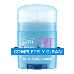Secret Outlast Xtend Completely Clean Mini Invisible Solid Antiperspirant: Paraben-Free Travel Deodorant 0.5oz