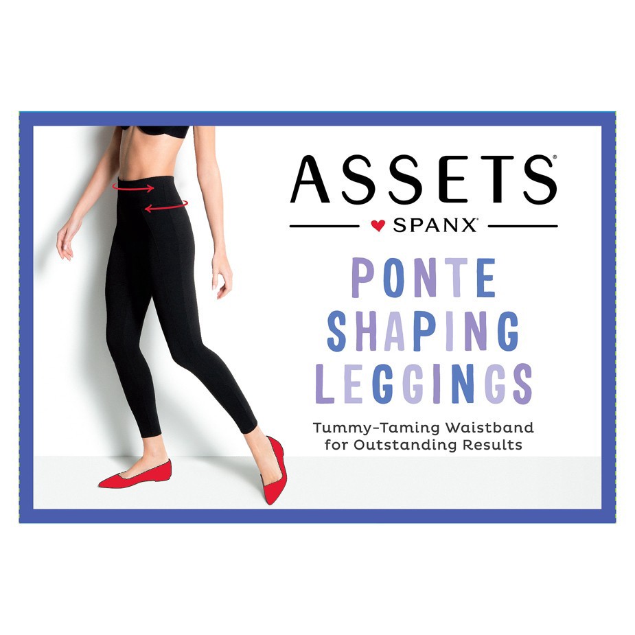 slide 3 of 5, ASSETS by SPANX Women's Ponte Shaping Leggings - Black M, 1 ct