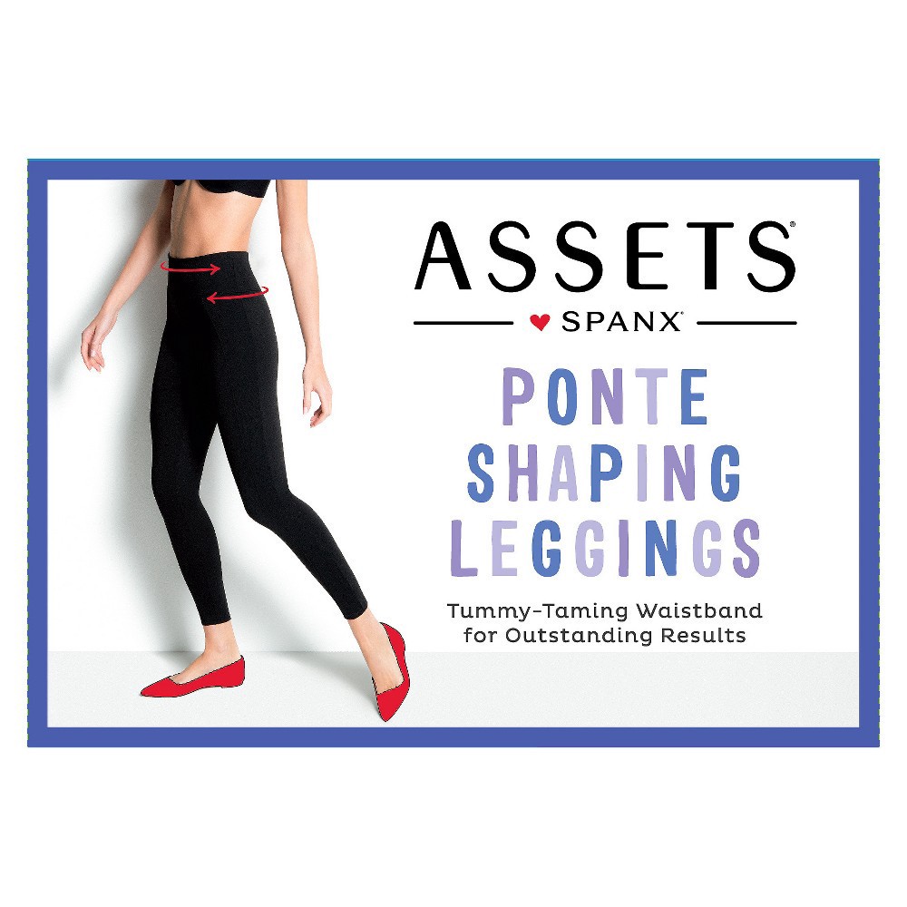 slide 3 of 5, ASSETS by SPANX Women's Ponte Shaping Leggings - Black XL, 1 ct