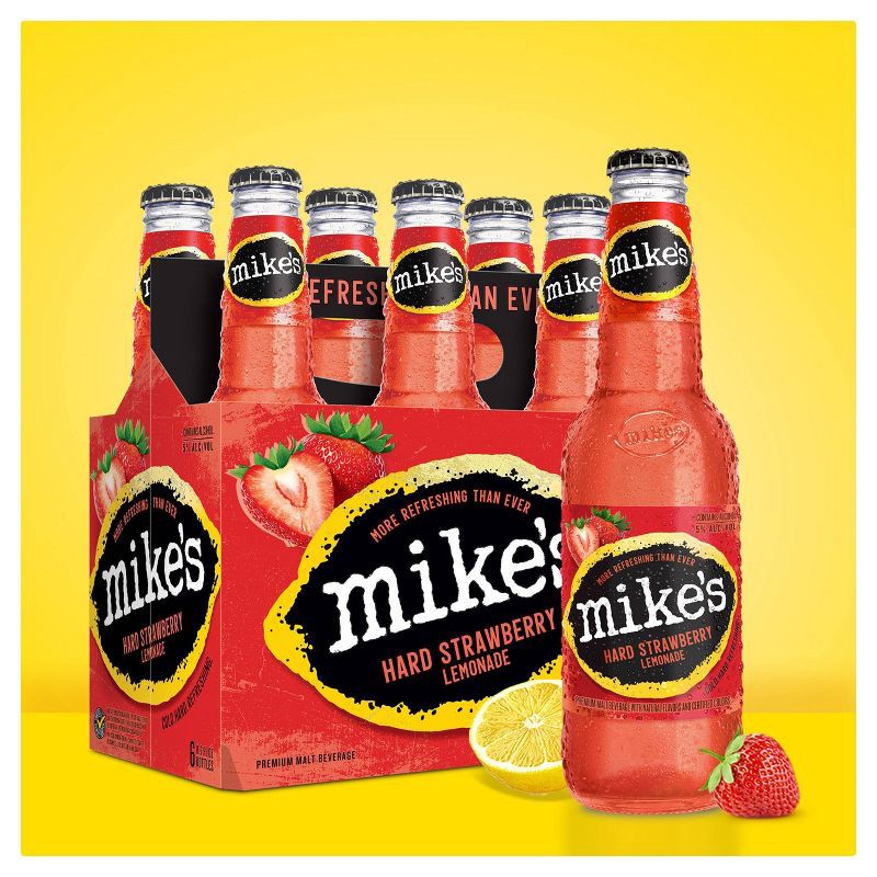 slide 2 of 5, Mike's Hard Lemonade Mike's Hard Strawberry Lemonade - 6pk/11.2 fl oz Bottles, 6 ct; 11.2 fl oz