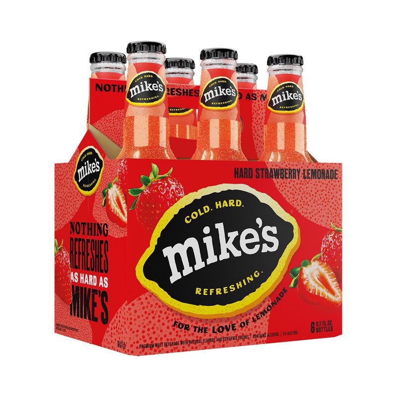 slide 1 of 13, Mike's Hard Lemonade Mike's Hard Strawberry Lemonade - 6pk/11.2 fl oz Bottles, 6 ct; 11.2 fl oz